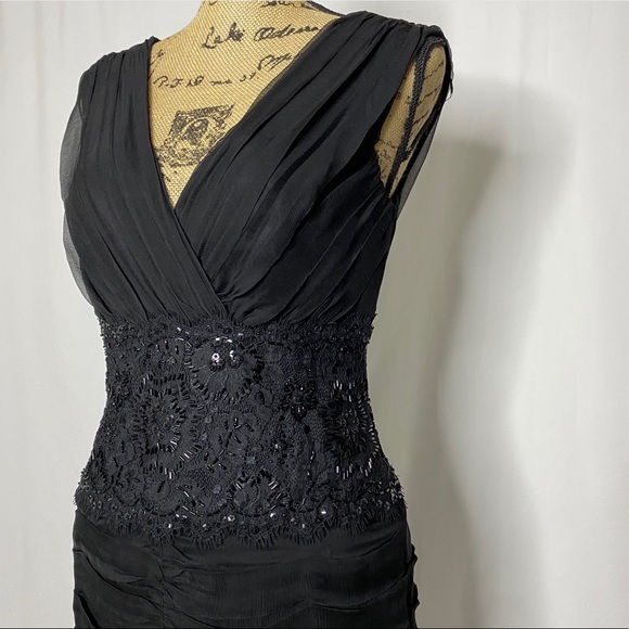 Tadashi Black Embellished Cocktail Dress - Picture 2 of 11